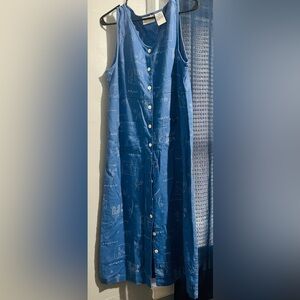 Blue Maxi A-Line Dress for Casual Resort Wear